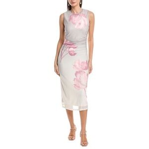 ANNE KLEIN SLEEVLESS MESH MIDI DRESS WITH CSNTER BAVK ZIPPER